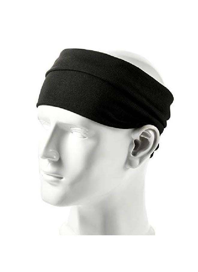CM Cosmos Extra Wide 5 Inches Soft Stretchy Yoga Fashion Headband Black Color  - Image 4