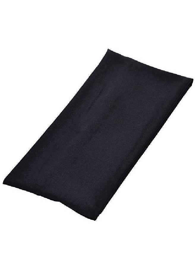 CM Cosmos Extra Wide 5 Inches Soft Stretchy Yoga Fashion Headband Black Color  - Image 2