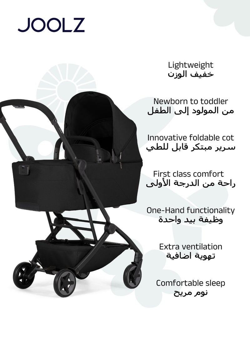 JOOLZ سرير أطفال مدمج وخفيف الوزن | قابل للطي والوقوف ذاتيًا | مناسب للمواليد الجدد | أسود فضائي | مرتبة قابلة للتنفس | حماية من الشمس UPF 50+ | فائق الصغر | 90x42x15 سم | 3.9 كجم - Image 3