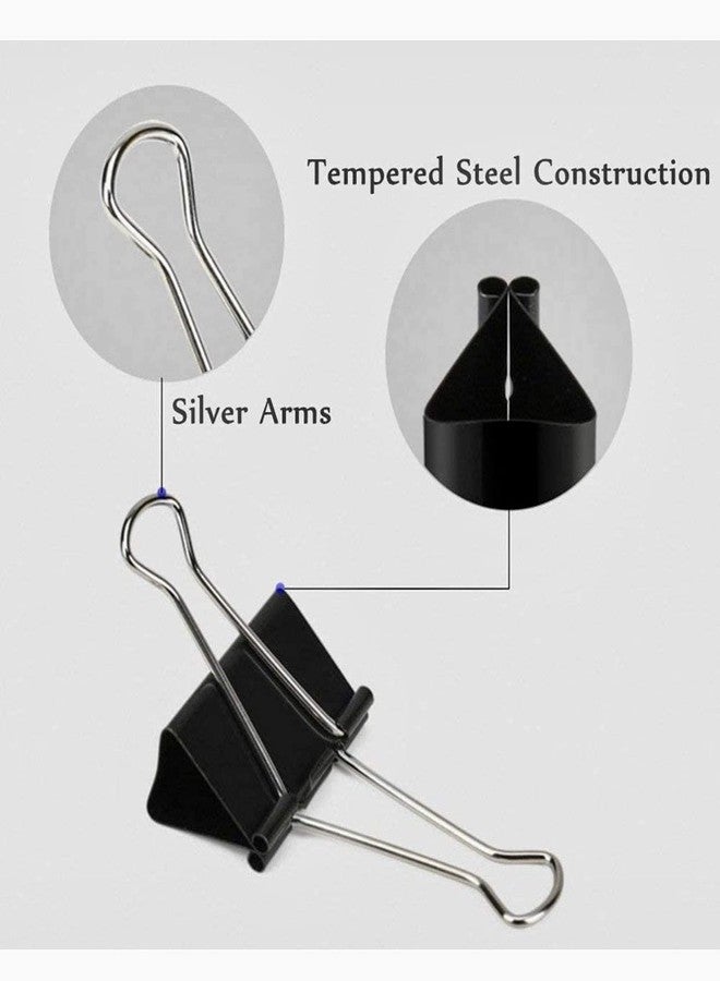 ODDY Nickel Plated-Rust Resistant Black Binder Clip 32 MM Paper Clip Corrosion-Resistant Steel (Pack of 12 pcs) - Image 3