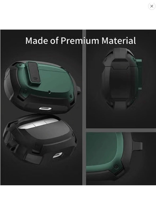 Beats Studio Buds Case, Secure Lock Hard Shell Protective Skin Cover Shockproof Case, with Carabiner Support Wireless Charge - Image 4