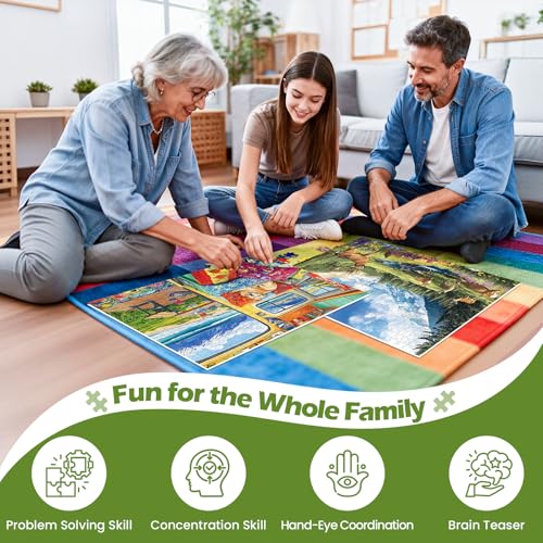 WSCXSC 2 Pack 500 Pieces Puzzle for AdultsGrassland Snow Mountain Scenery PuzzlesDeer Jigsaw Puzzles 500 PiecesRV Travel Puzzles 500 Piece Adult Puzzle Challenging Family Activity Great Gift - Image 5