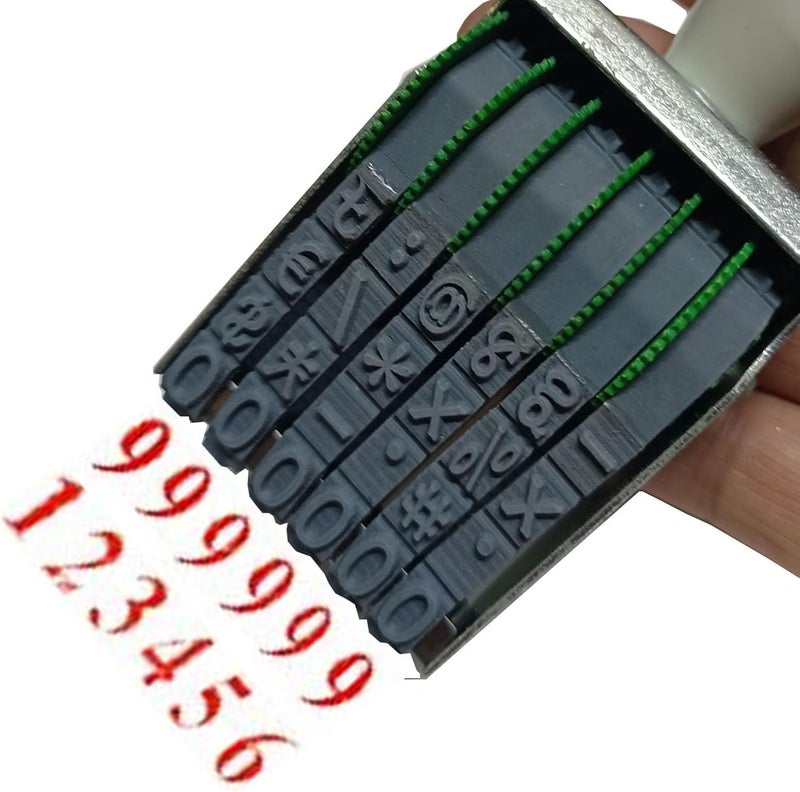 zeng Adjustable Number Stamp, with Number 0-9 and Symbols, Manual Rolling Office Business Stamp, Supermarket & School Supplies, Multicolor (Large 6 Digit) - Image 1