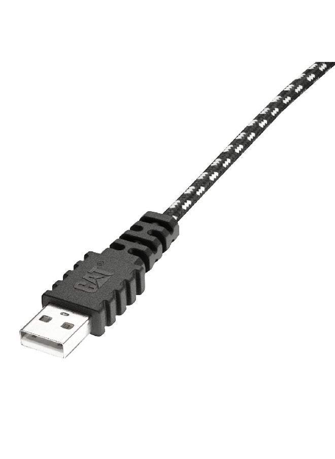 CAT كابل شحن USB-C إلى USB بسرعة عالية مع تخفيف الضغط بطول 6 أقدام باللونين الأسود والأبيض  - Image 2