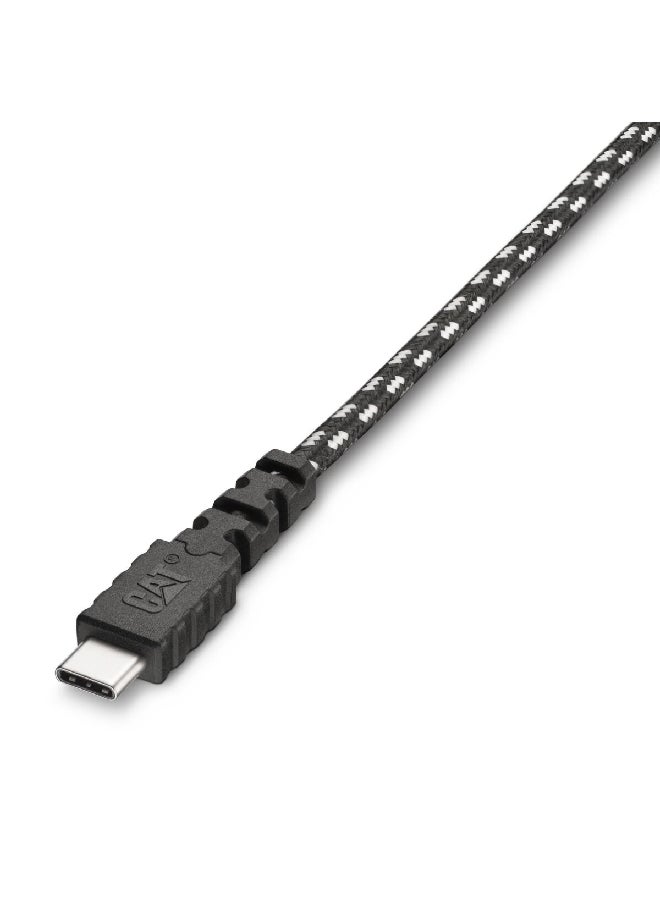 CAT كابل شحن USB-C إلى USB بسرعة عالية مع تخفيف الضغط بطول 6 أقدام باللونين الأسود والأبيض  - Image 3