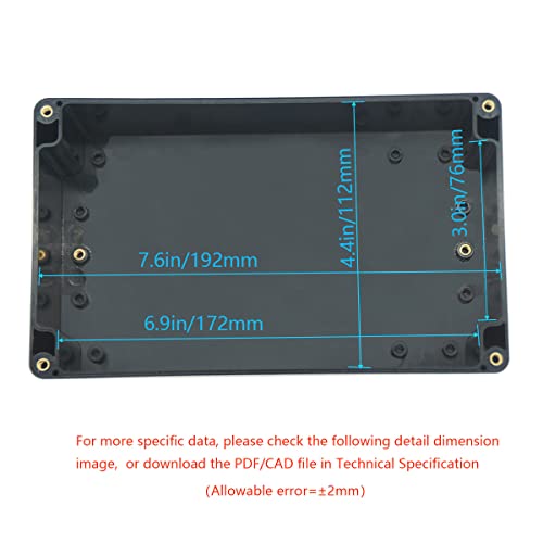 Zulkit Junction Box, Zulkit Project Box IP65 Waterproof Outdoor Box ABS Plastic Electrical Boxes Electronic Enclosure Black 7.9 x 4.7 x 4.4 inch(200 x 120 x 113 mm)(Pack of 1) - Image 5