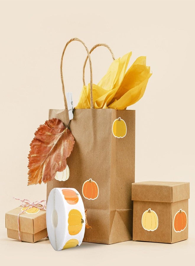 Whaline 1000 Pcs Fall Pumpkin Stickers Roll Orange Yellow Colored Pumpkin Self-Adhesive Sticker Decals for Autumn Thanksgiving Party Scrapbook Envelope Decor Supplies - Image 4