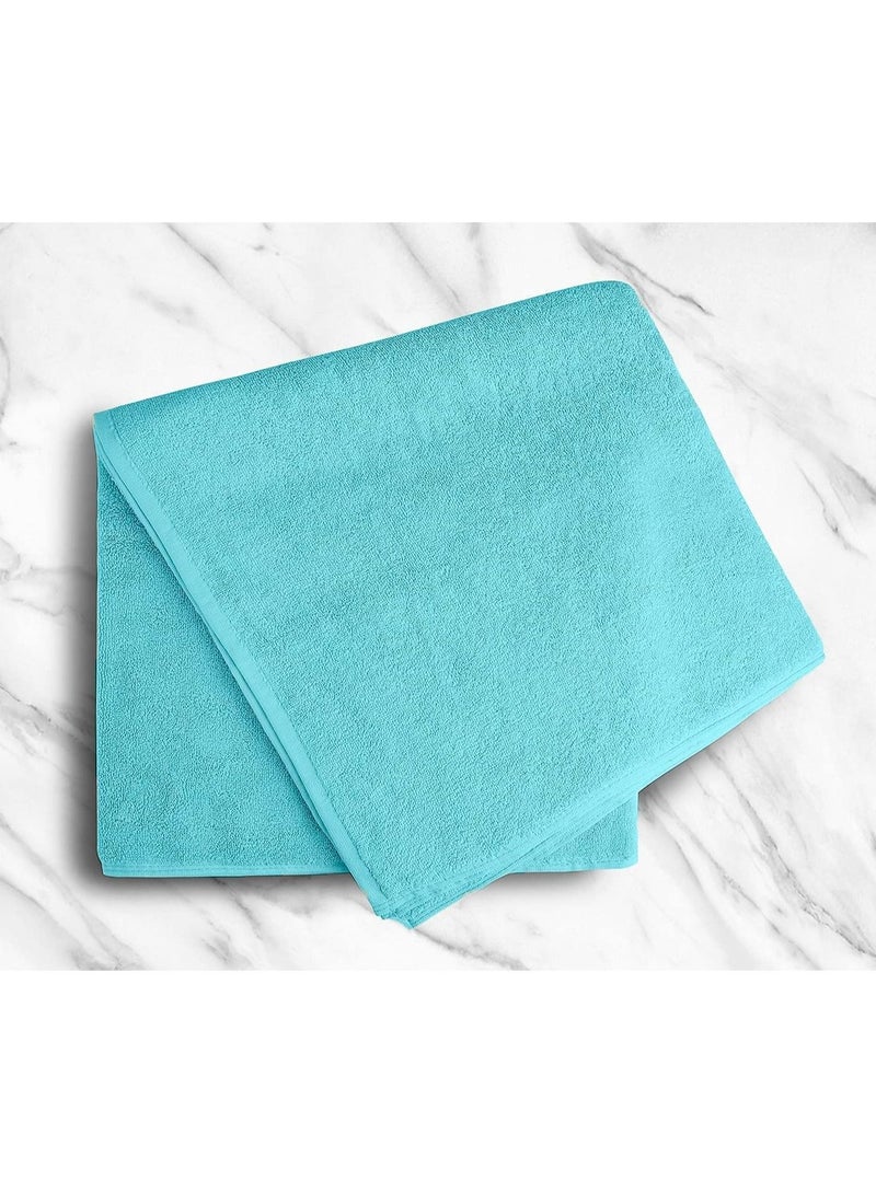1Chase Oversized Bath  Sheets , AR Linen Soft Absorbent Large Towels Set Of 2  600GSM 76.2x152.4 CM Aqua  - Image 2