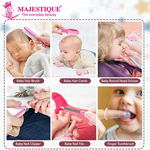 Majestique 11-in-1 Baby Grooming Kit | Portable Newborn Baby Grooming Set | Complete Manicure & Healthcare Kit for Infants, Toddlers, and Kids (Pink) - Image 5