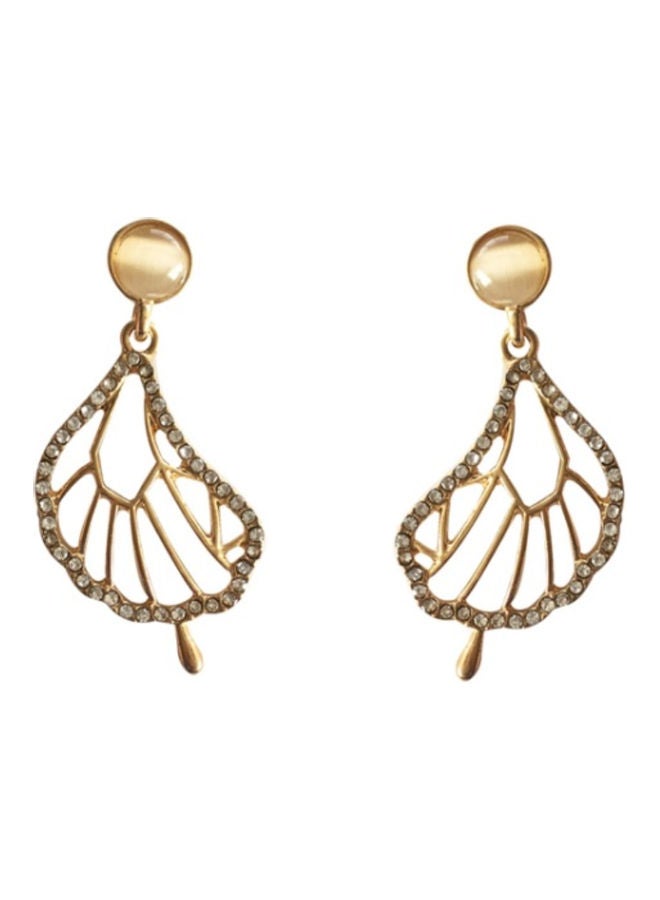 NIBEMINENT S925 Silver Needle High-End Lotus Leaf Super Flash Diamond Earrings  - Image 1