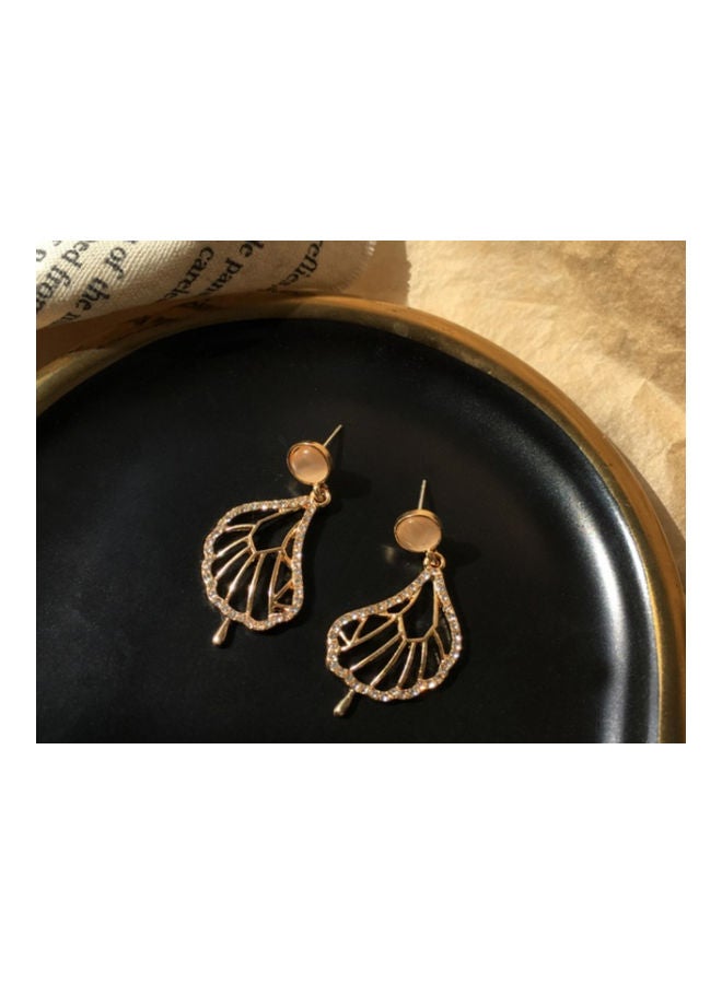 NIBEMINENT S925 Silver Needle High-End Lotus Leaf Super Flash Diamond Earrings  - Image 3