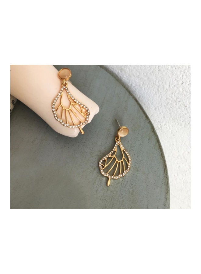 NIBEMINENT S925 Silver Needle High-End Lotus Leaf Super Flash Diamond Earrings  - Image 2
