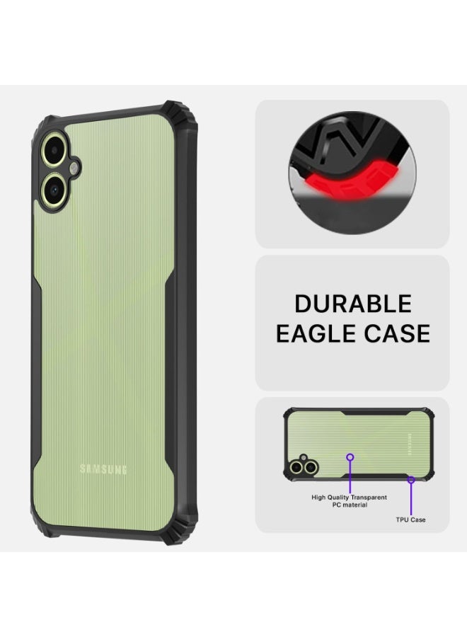 Samsung Galaxy A07 Clear Case Hard PC Back Cover with Shockproof TPU Black Border 360 Degree Impact Resistant non-Yellowing Transparent Cover For Samsung Galaxy A07 - Image 4