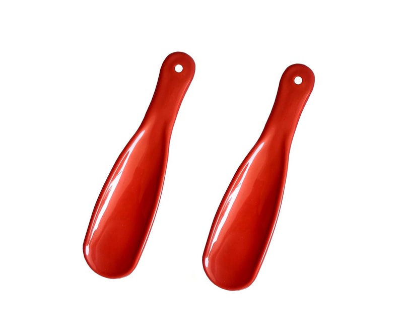 SNP Plastic 6.5 Inch Black and Red Shoe Horn Tree for Men and Women Pack of 2 - Image 1