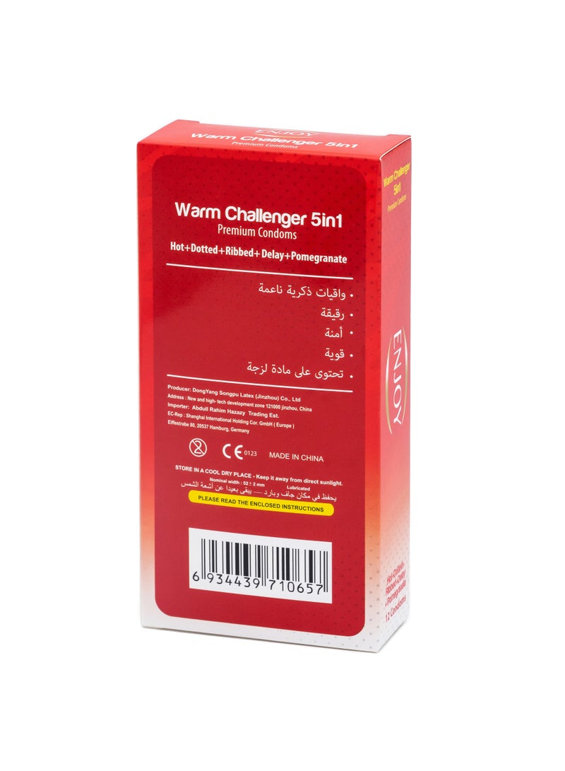ENJOY Worm Challenger Premium Condoms 12 Pieces - Image 3
