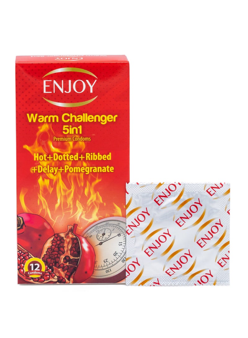 ENJOY Worm Challenger Premium Condoms 12 Pieces - Image 1