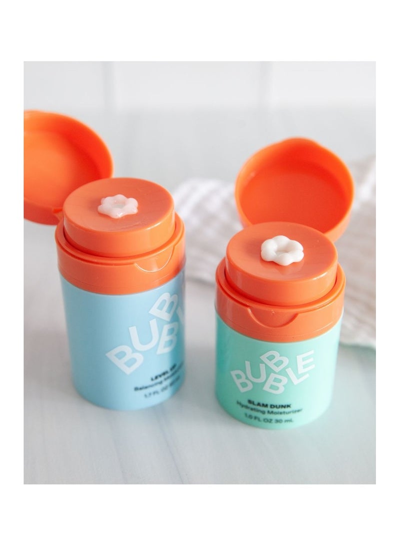 Bubble Skin Care Slam Dunk Facial Moisturizer Set with Natural Aloe Vera Juice and Avocado Oil for Skin Hydration and Protection Blue Light Daily Face Moisturizer for Sensitive Skin 50ml+50ml - Image 1