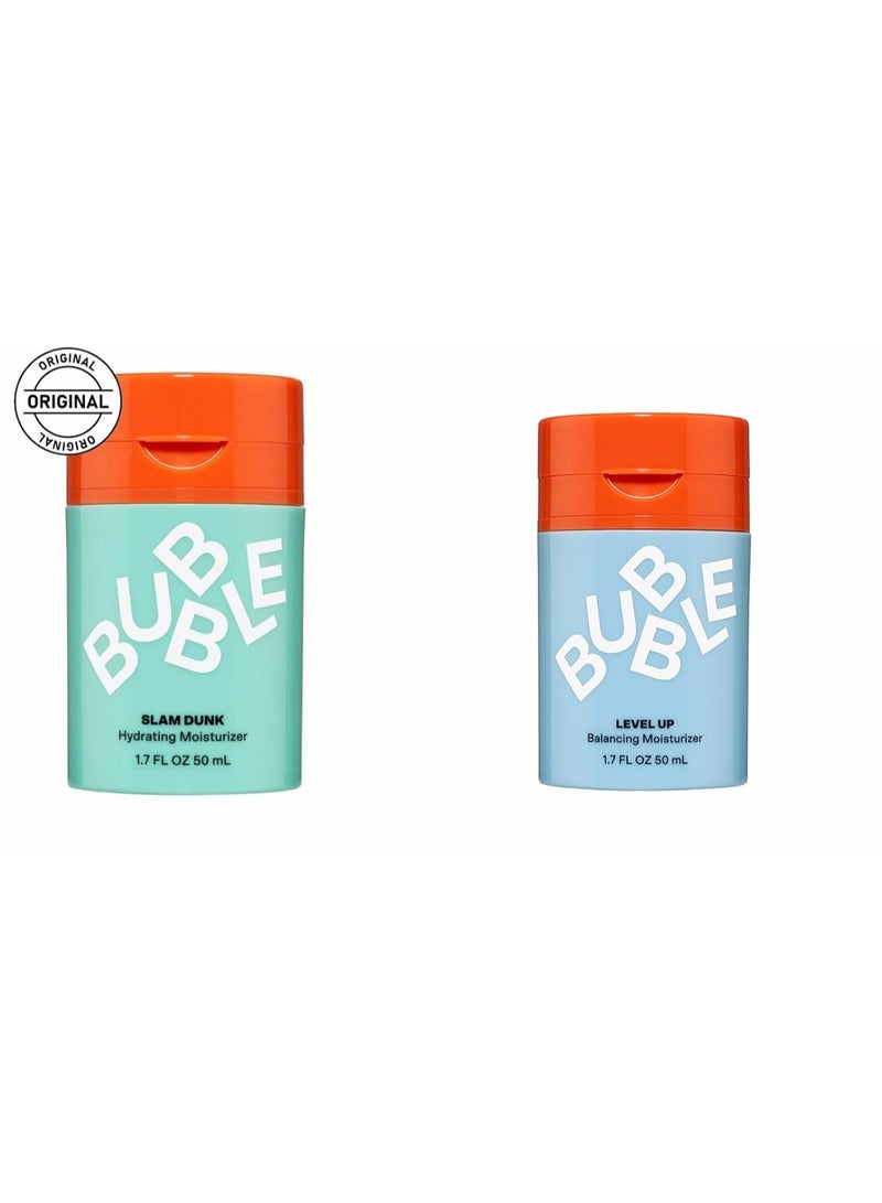Bubble Skin Care Slam Dunk Facial Moisturizer Set with Natural Aloe Vera Juice and Avocado Oil for Skin Hydration and Protection Blue Light Daily Face Moisturizer for Sensitive Skin 50ml+50ml - Image 2