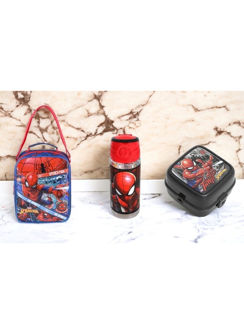SPIDERMAN Ottonya Go Spidey Lunchbox, water bottle and Lunch Box  - Image 1