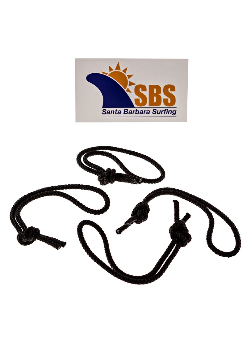 Santa Barbara Surfing SBS - Leash String Cord for Surfboard, Longboard and SUP - 4 Pack (Black)  - Image 4