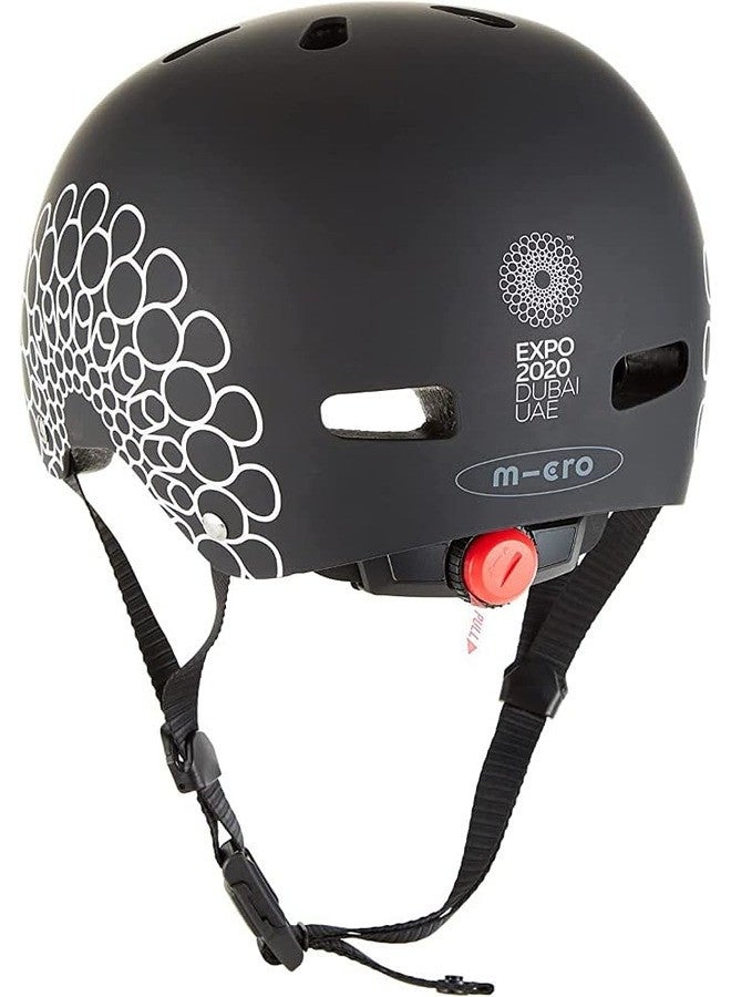 Micro Micro (Expo 2020) Kids Helmet Black (Medium) | Kids Helmet | Kick Scooter Helmets | Sports Helmet for Kids | Helmet with Adjustable Straps | Riding Kids Helmet | Kids Safety | Helmet for Kids  - Image 2