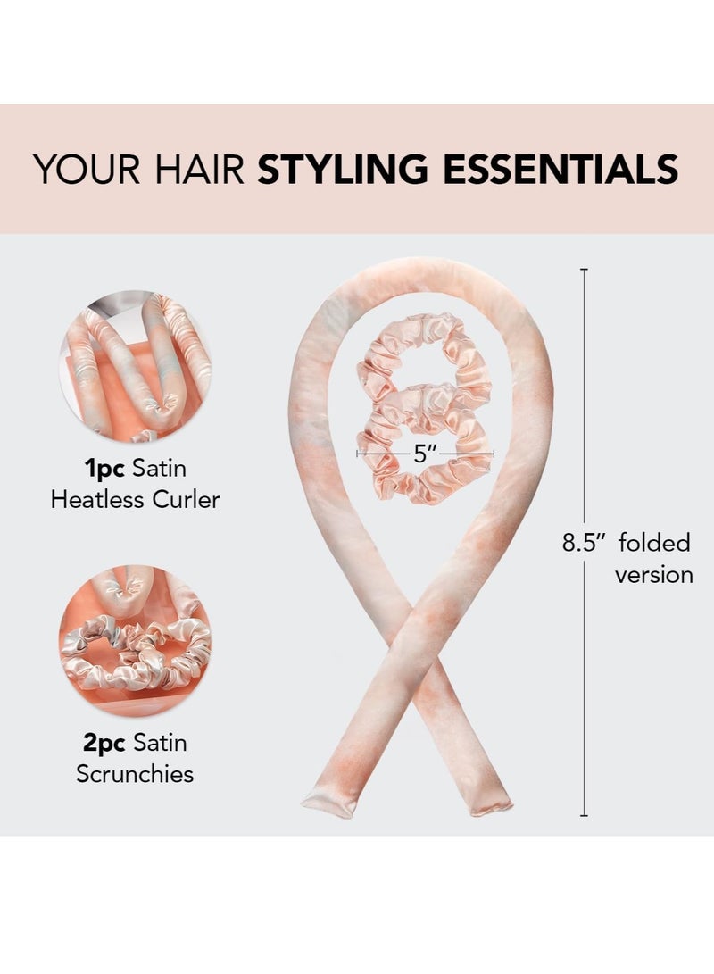 Satin Heatless Curling Set - Hair Rollers for Heatless Curls | Heatless Hair Curlers & Hot Rollers | Hair Curlers to Sleep in | Heatless Curling Rod Headband | Heatless Curler - Image 3