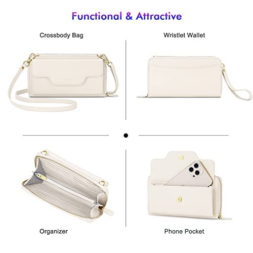 nuoku Women's Crossbody Bag, Starlight, RFID Blocking, Fits Phones up to 6.7in, Handbag for Working Women, Modern Adults, Urban Commuters - Image 3