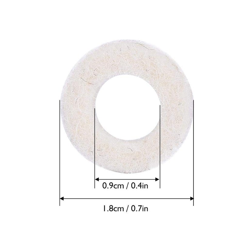 Dilwe Trumpet Washers Pad, 10 Pcs Trumpet Valve Felt Washers Cushion Pad Brass Trumpets Musical Instrument Accessory (White) Play instrument accessories - Image 3