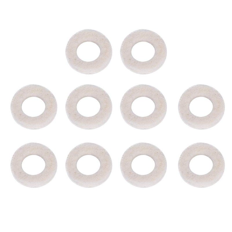 Dilwe Trumpet Washers Pad, 10 Pcs Trumpet Valve Felt Washers Cushion Pad Brass Trumpets Musical Instrument Accessory (White) Play instrument accessories - Image 1