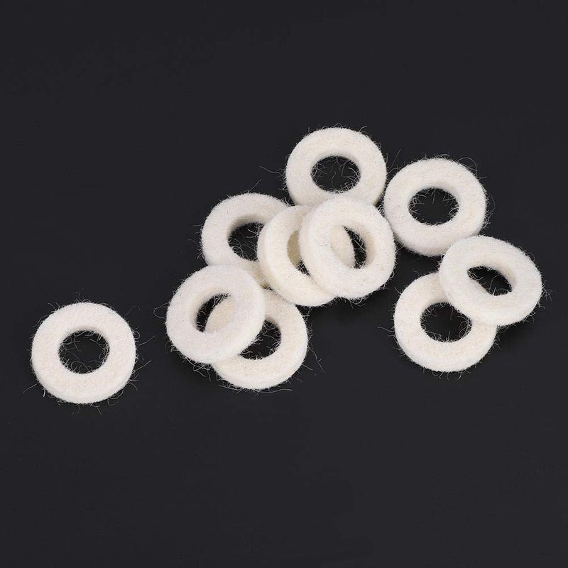 Dilwe Trumpet Washers Pad, 10 Pcs Trumpet Valve Felt Washers Cushion Pad Brass Trumpets Musical Instrument Accessory (White) Play instrument accessories - Image 4