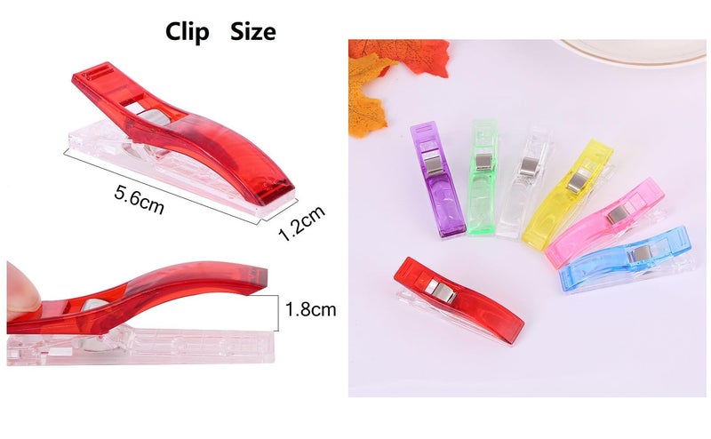 CampTek Large Sewing Clips, Pack of 50 Jumbo Wonder Seeing Magic Clips with Bag for Fabric,Needlepoint,Crafts,Paper Work,Binding,Quilting Supplies-Assorted Colors - Image 3