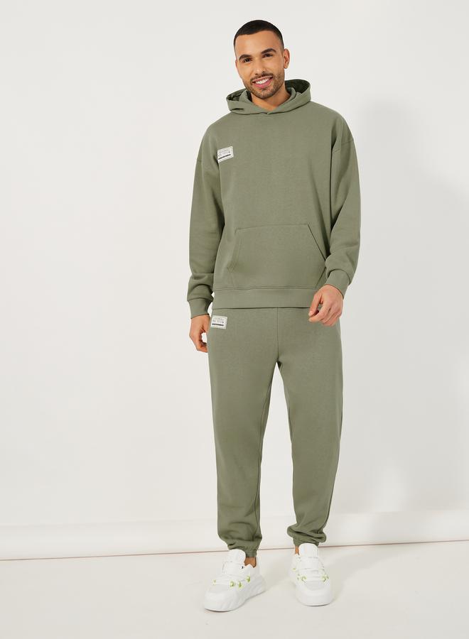 Styli Patch Detail Fleece Oversized Hoodie & Cuffed Joggers Co-Ords - Image 1