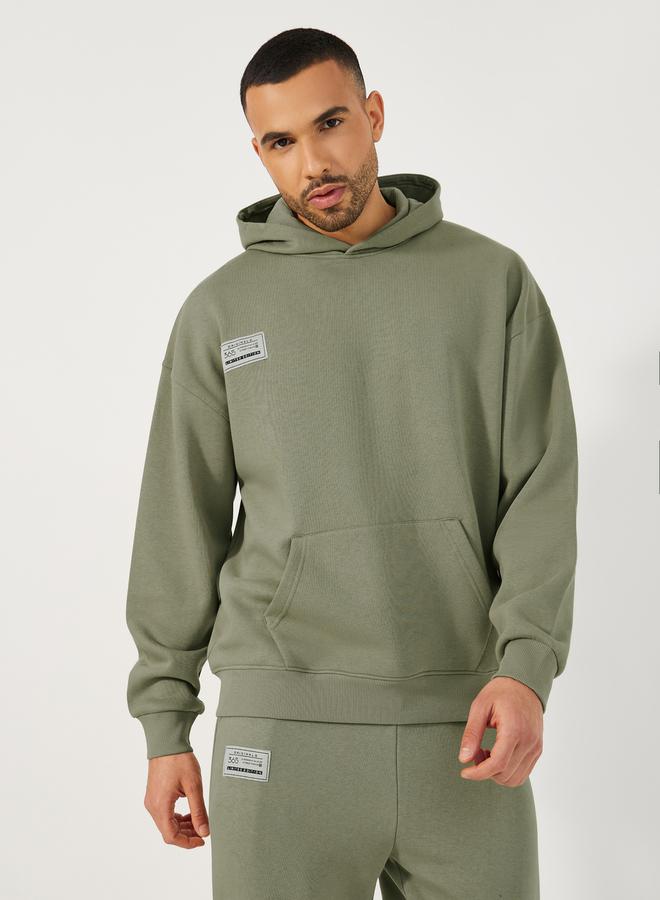 Styli Patch Detail Fleece Oversized Hoodie & Cuffed Joggers Co-Ords - Image 2