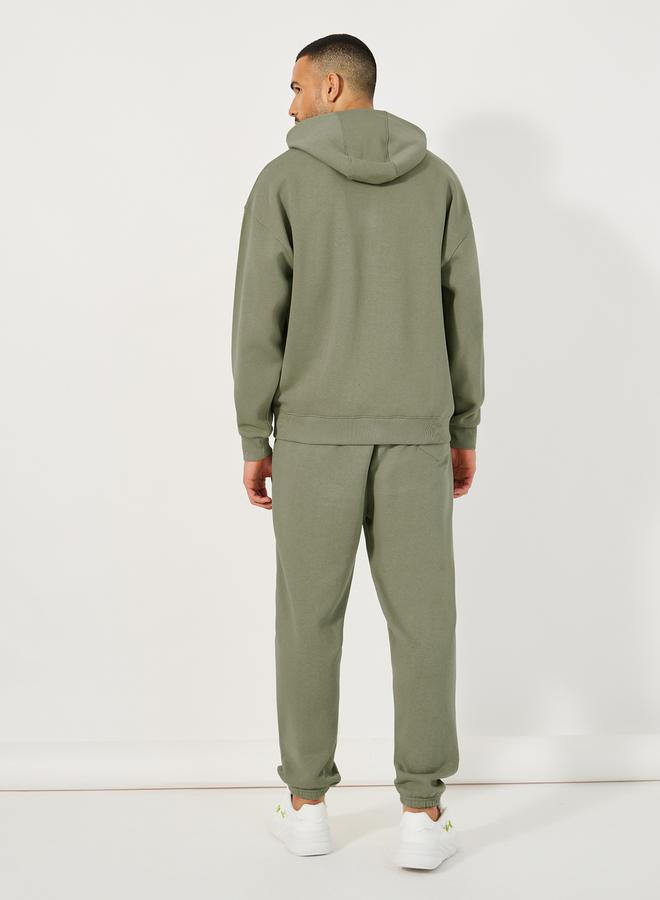 Styli Patch Detail Fleece Oversized Hoodie & Cuffed Joggers Co-Ords - Image 4