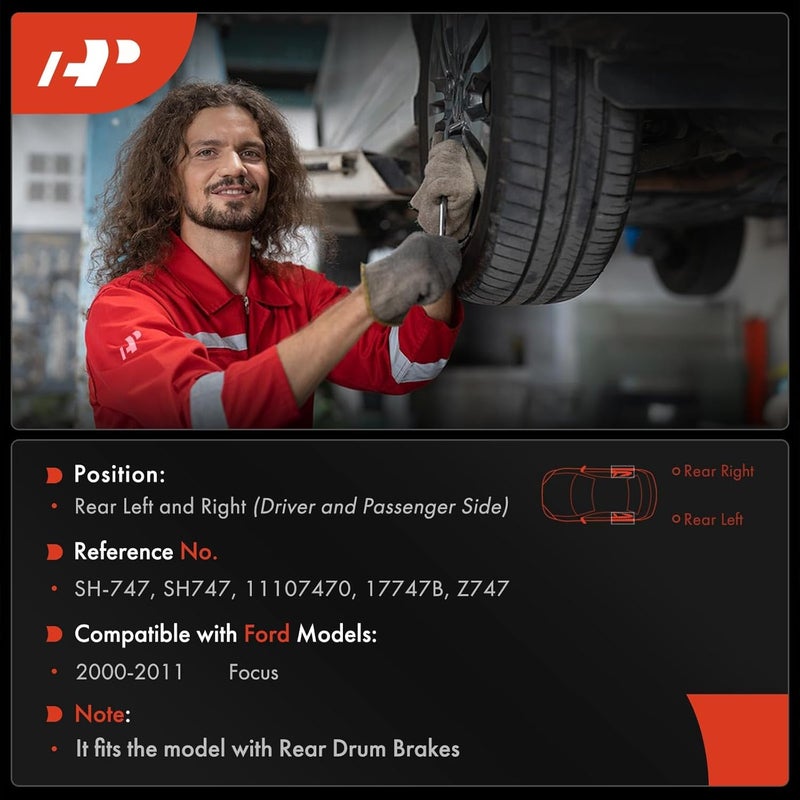 A-Premium مجموعة أحذية الفرامل السيراميكية الخلفية A-Premium لفورد فوكس 2000-2011 - Image 2