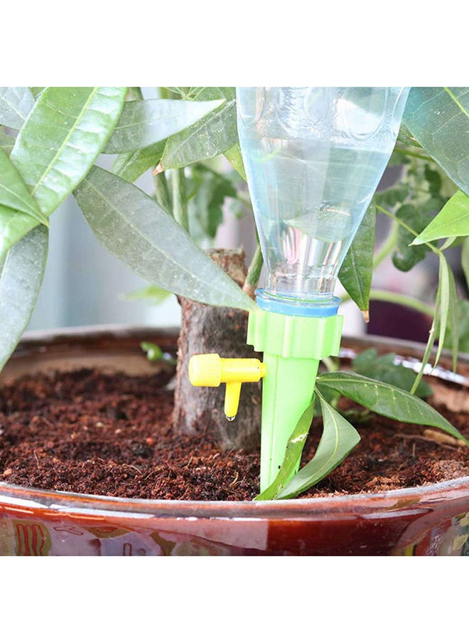 NIBEMINENT - 12-Piece Automatic Irrigation Stake With Valve Set Blue/Green - Image 1