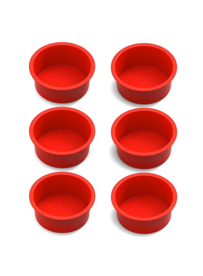 SILIVO 4 inch Mini Smash Cake Pans (6 Pack) - Silicone Nonstick Pans for Smash Cake, Muffin and Egg Bites - Image 1