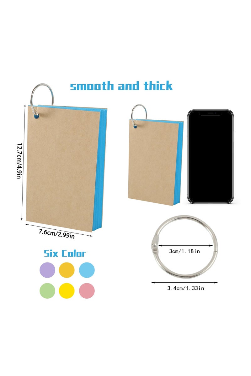 Ruled Index Cards Revision Cards ,Kraft Paper Notecards Lined Index Cards, 6 Pack 300PCS Flash Cards, for Study Office NotePads - Image 5