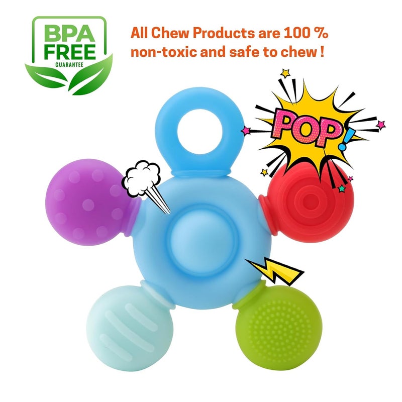 seeway Chewy Necklace for Sensory Kids Seeway Silicone Sensory chew Necklace Oral Motor Aids for Boys Girls Autism Chew Toys for Kids Teens Adults with Anxiety ADHD SPD or Other Sensory NeedsGreyBlue - Image 3