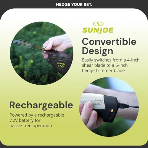 Sun Joe HJ604C 7.2-Volt Cordless Grass Shears and Trimmer, Charger and Battery Included - Image 3