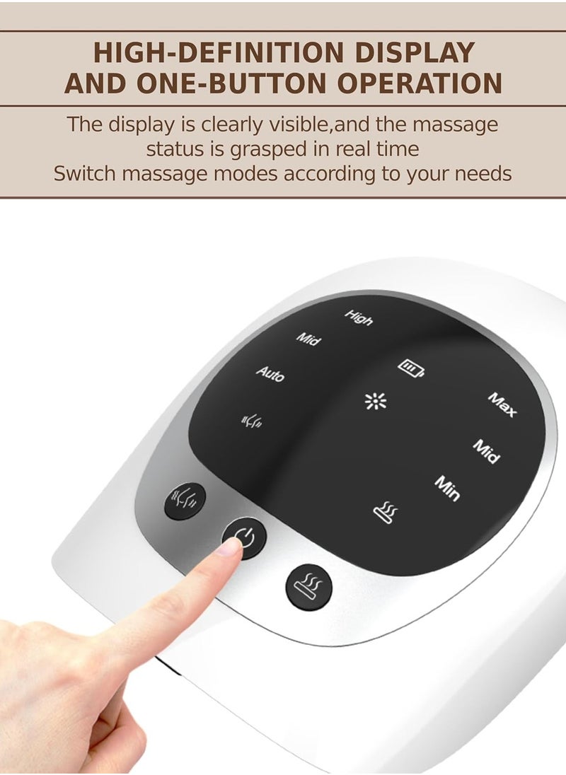 BORTONY Knee Massager with Heat and Kneading for Pain Relief Infrared Heated Vibration Physiotherapy for Arthritis Massager Cramps and Joint Warmer Rechargeable LED Display  - Image 3