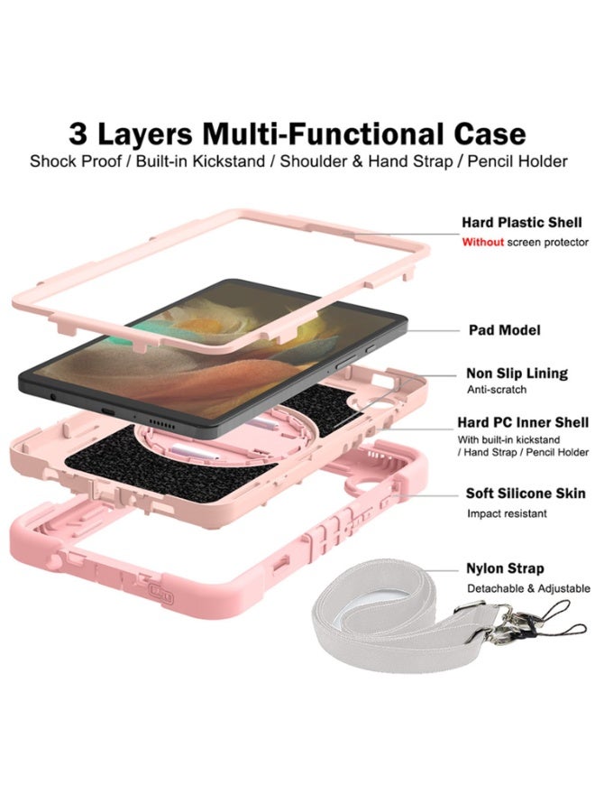 عام غطاء لسامسونج جالاكسي تاب A11 SM-X133 SM-X135، غلاف متين مقاوم للصدمات مع حماية قوية، حزام يد، حامل دوار 360 درجة. - Image 5