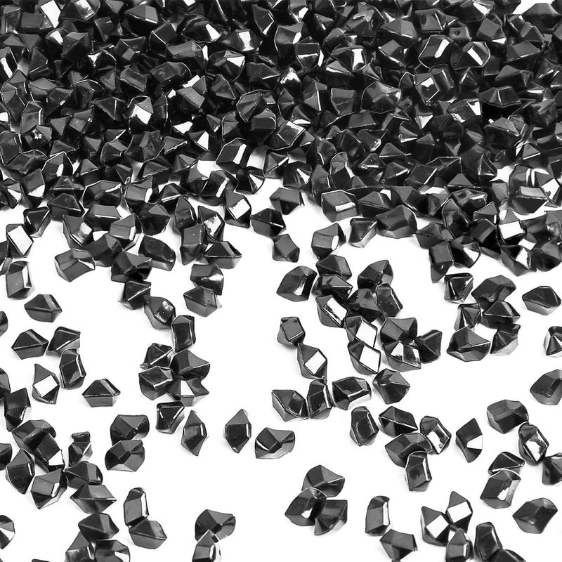 DomeStar 5000PCS Black Fake Ice Rocks, Acrylic Black Mini Fake Diamonds Vase Fillers for Table Centerpieces DIY Craft Wedding 0.2" x 0.28" - Image 1