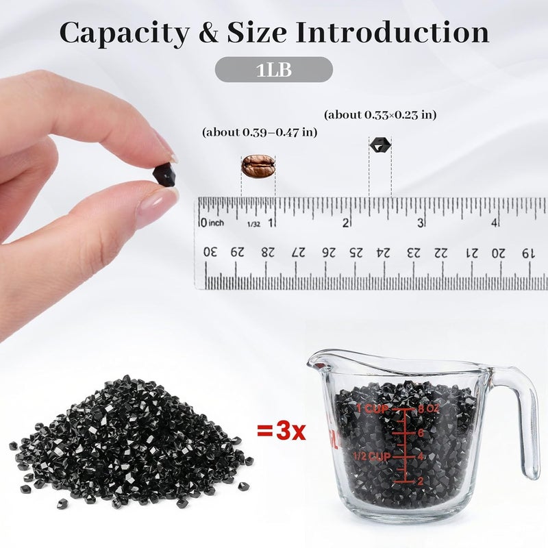 DomeStar 5000PCS Black Fake Ice Rocks, Acrylic Black Mini Fake Diamonds Vase Fillers for Table Centerpieces DIY Craft Wedding 0.2" x 0.28" - Image 2