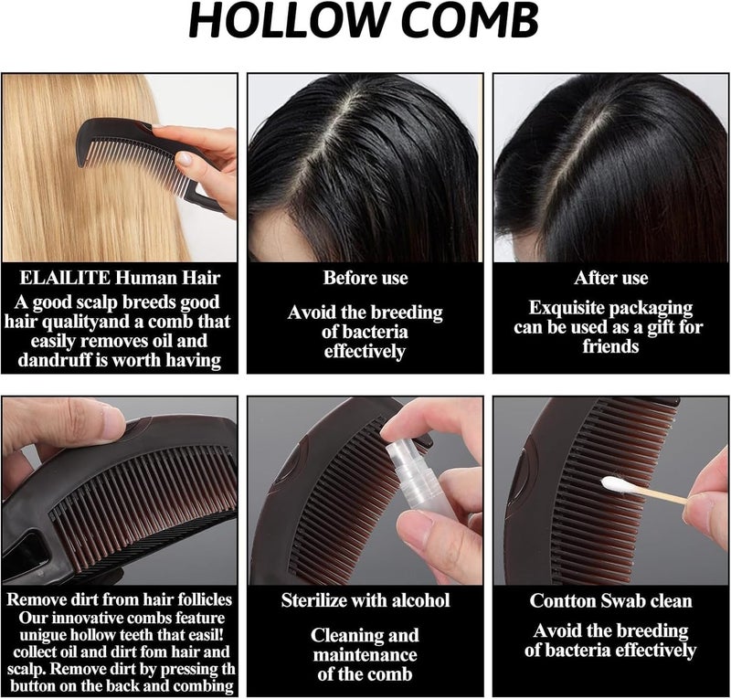 HYRAINBOW 4Pcs Dandruff Comb Psoriasis Comb Scalp Sweep Detoxing Combs Stainless Steel Fine Tooth Combs Dandruff Removal Combs Multifunctional Hair Grooming Tool for Women Men Scalp Massage Refreshing - Image 5