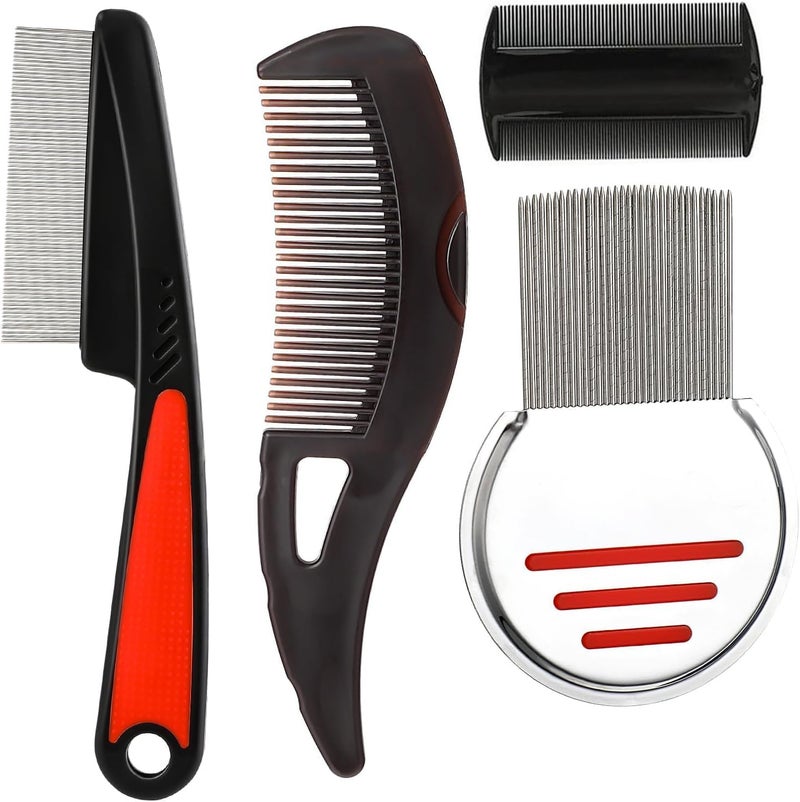 HYRAINBOW 4Pcs Dandruff Comb Psoriasis Comb Scalp Sweep Detoxing Combs Stainless Steel Fine Tooth Combs Dandruff Removal Combs Multifunctional Hair Grooming Tool for Women Men Scalp Massage Refreshing - Image 1