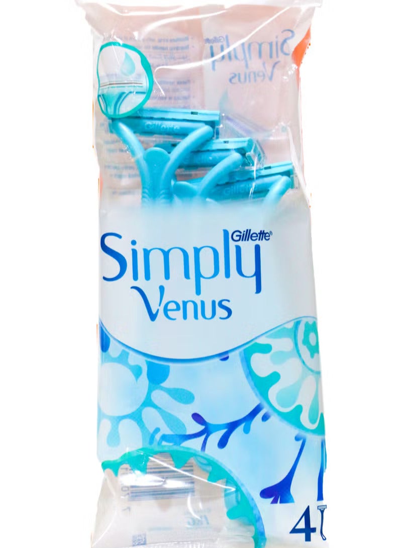 Gillette Simply Venus 2 Disposable Blades bags of 4 - Image 1
