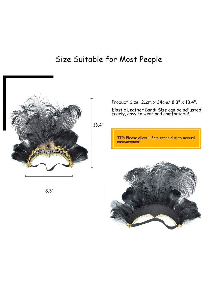 KASTWAVE - Feather Headpiece, Showgirl Headband, Feather Headpiece Hair Accessories for Masquerade Costume - Image 1