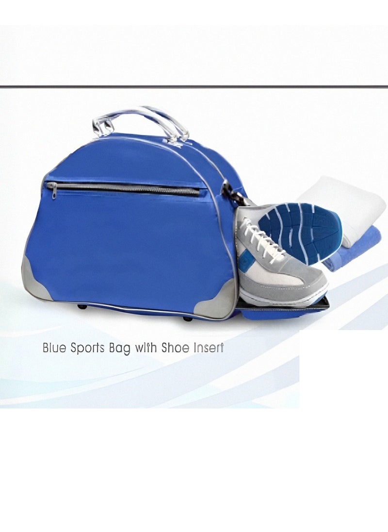 Vitacelli Travel Duffel bag with Wet Pocket & Shoes Compartment Ultra Lightweight BLUE  - Image 3