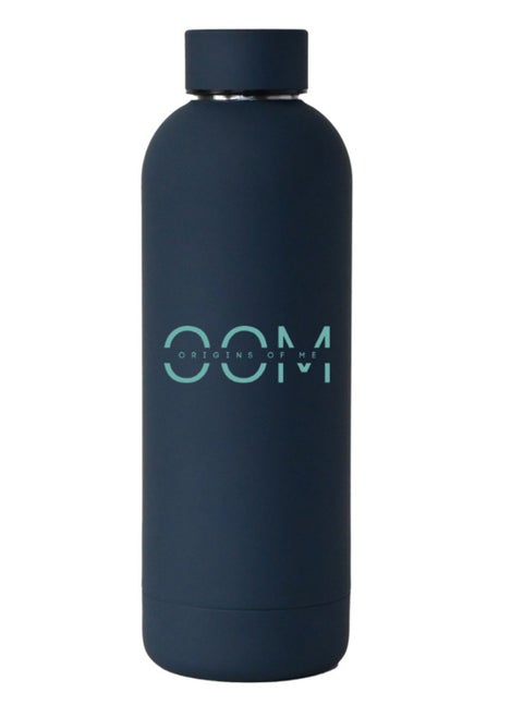 OOM 500ml/17oz Water Bottle Stainless Steel, Double Walled Thermos Bottle,Double Insulated Hot and Cold Water Flask Leak Proof, Leakproof, BPA Free, perfect for kids, school, office, gym and sports (Dark Blue)